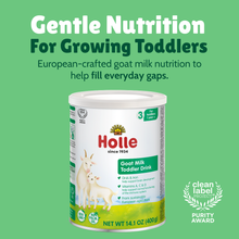 Load image into Gallery viewer, Gentle nutrition for growing toddlers. European-crafted goat milk nutrition to help fill everyday gaps.
